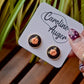 Boucles d’oreilles brodées « Bouton de rose » - Argent