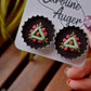 Boucles d’oreilles brodées « Métal Cap »